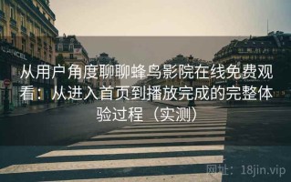 从用户角度聊聊蜂鸟影院在线免费观看：从进入首页到播放完成的完整体验过程（实测）