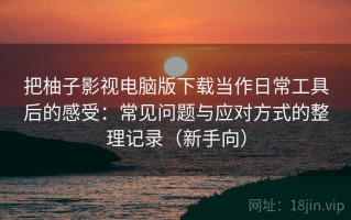 把柚子影视电脑版下载当作日常工具后的感受：常见问题与应对方式的整理记录（新手向）