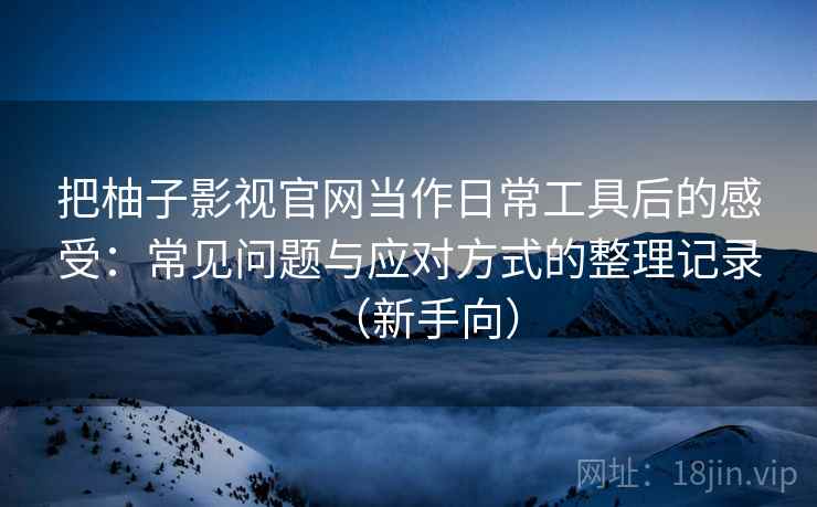 把柚子影视官网当作日常工具后的感受：常见问题与应对方式的整理记录（新手向）-第2张图片