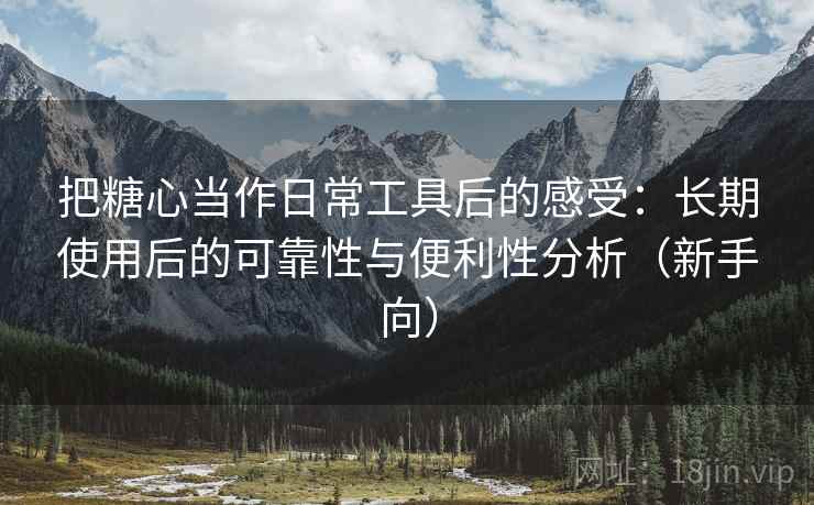 把糖心当作日常工具后的感受：长期使用后的可靠性与便利性分析（新手向）-第2张图片