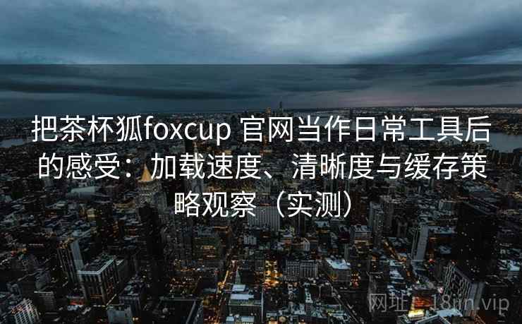 把茶杯狐foxcup 官网当作日常工具后的感受:加载速度、清晰度与缓存策略观察(实测)-第2张图片 把茶杯狐foxcup 官网当作日常工具后的感受:加载速度、清晰度与缓存策略观察(实测)-第2张图片
